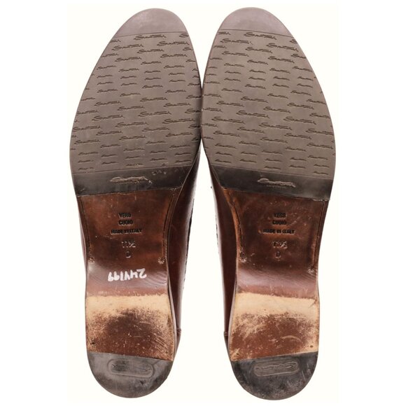 Santoni Italy All Leather Tassel Loafers Brown Moccasins Men's 11.5D Dress Shoes - Picture 3 of 14